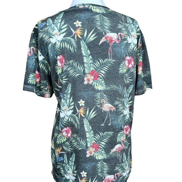 Jack & Jones Mens Regular Fit Hawaiian Tropical Flamingos SS Crew Neck Tee Sz M - Picture 4 of 7